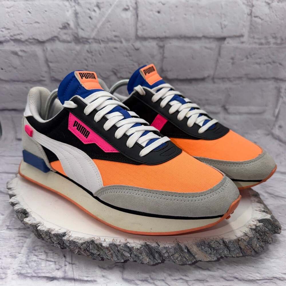 Puma Mens Future Rider Fizzy Orange Retro Inspired Sneakers Size 9.5 Shoes
